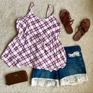 Motherhood Maternity Plaid Camisole